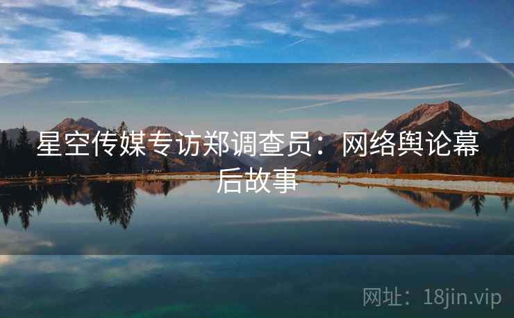 星空传媒专访郑调查员：网络舆论幕后故事
