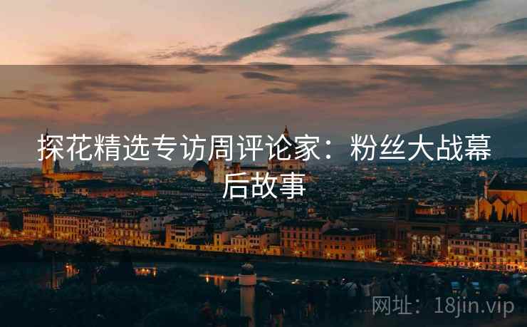 探花精选专访周评论家：粉丝大战幕后故事