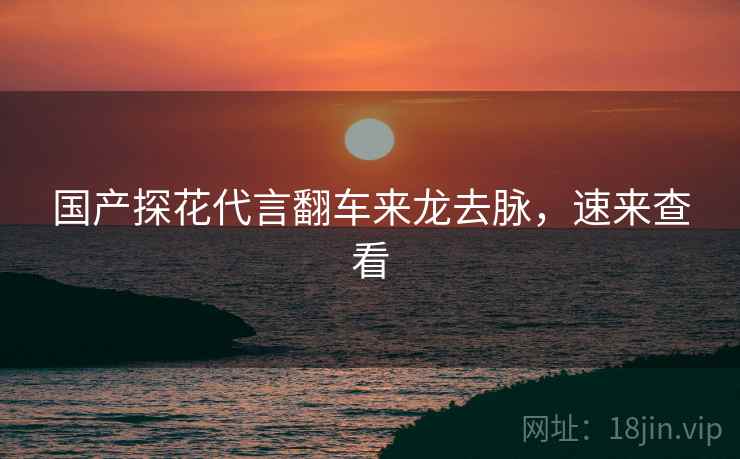 国产探花代言翻车来龙去脉，速来查看