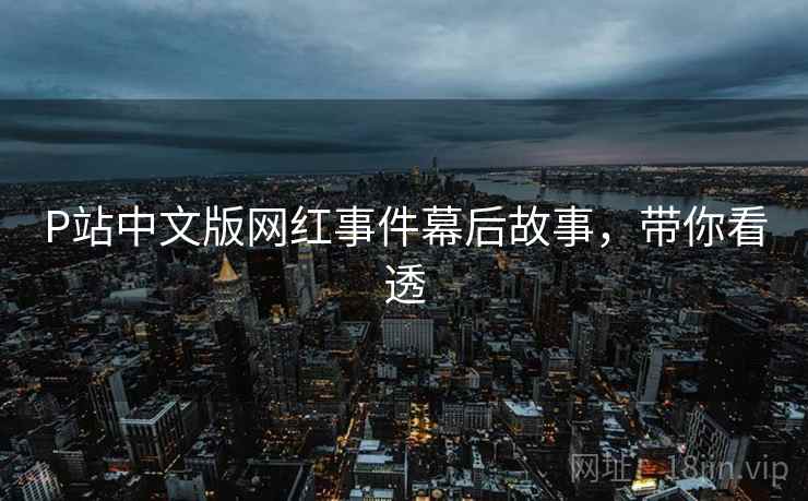 P站中文版网红事件幕后故事，带你看透