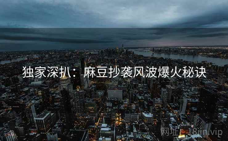 独家深扒：麻豆抄袭风波爆火秘诀