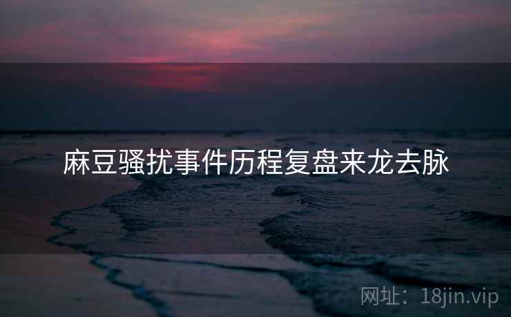 麻豆骚扰事件历程复盘来龙去脉